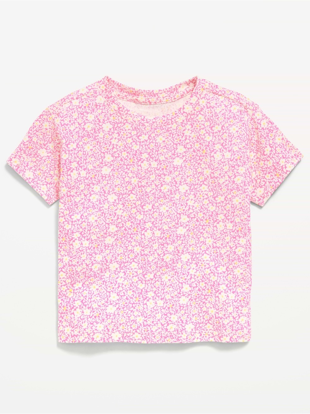 🆕 Old Navy Toddler Girl's Printed Short-Sleeve T-Shirt Pink Daisy Floral Print 6